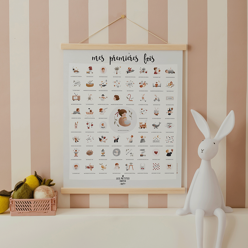 Affiche à dater "Mes premières fois" Atelier Oranger