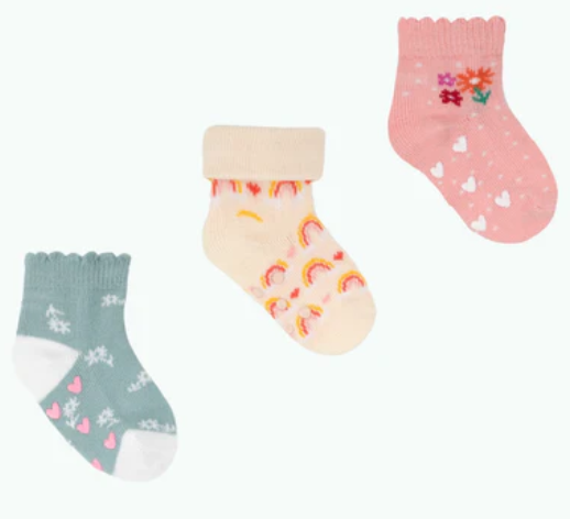 [CABSPRINGCOLORS] Pack de 3 paires de chaussettes Cabaia "Spring Colors" (0-12 mois)