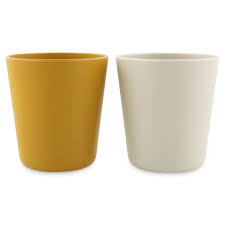 Lot de 2 gobelets moutarde