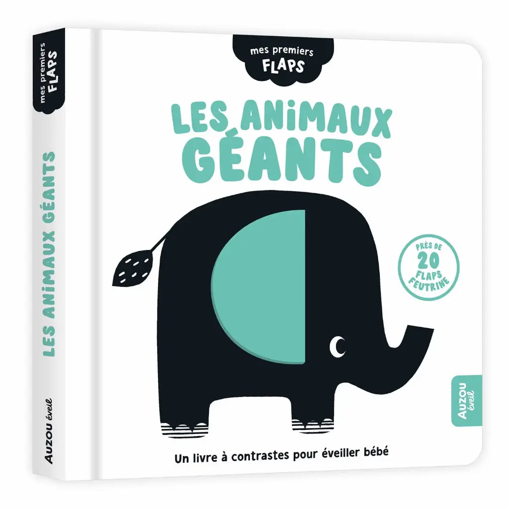 Livre en noir et blanc "Les animaux géants"