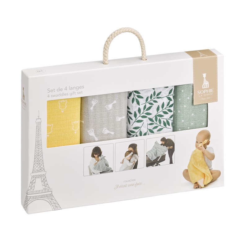 [SOP850800] Set de 4 langes - Sophie la girafe