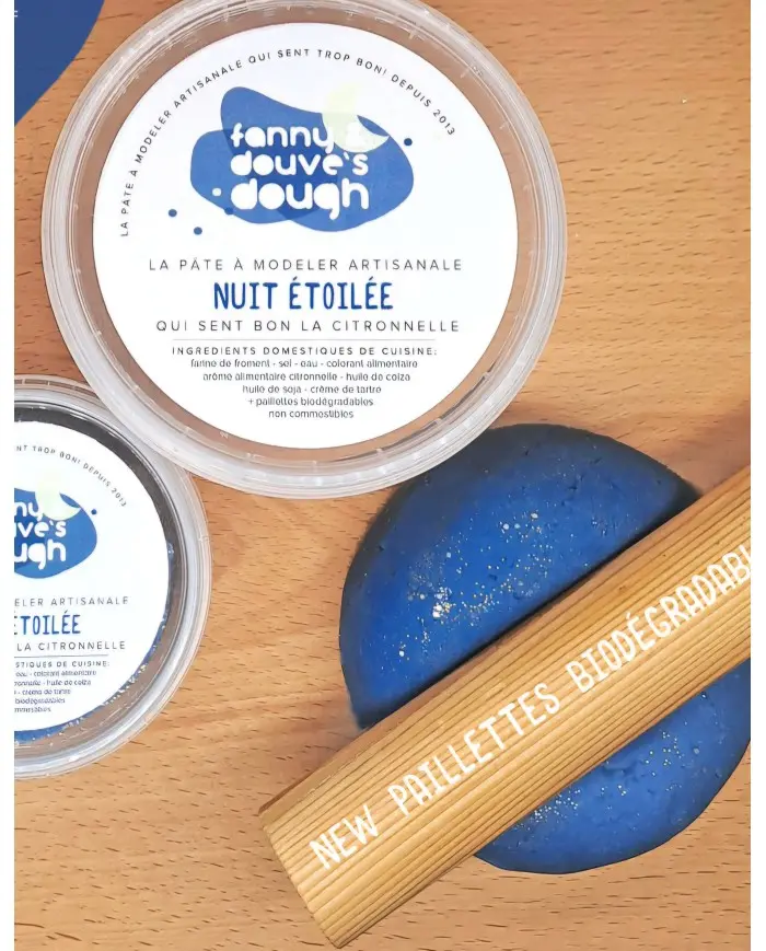 [FANNYDOUVENUITETOILEE] Pâte à modeler artisanale suisse - Nuit étoilée (Grand pot)