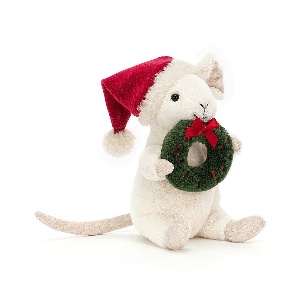 Peluche souris couronne de Noël "Merry Mouse Wreath"