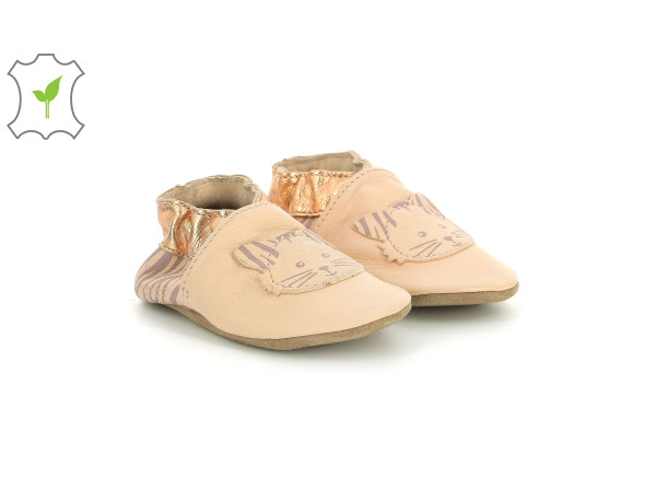 Pantoufles en cuir souple