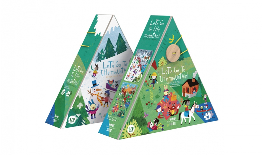 Puzzle réversible "Let's go to the mountain" - 36 pièces