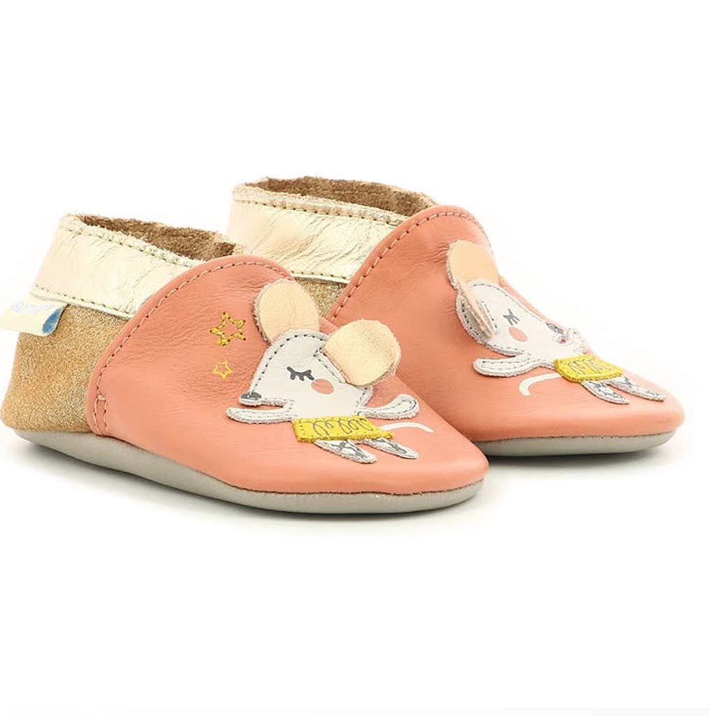 Pantoufles en cuir souple