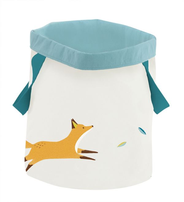 Grand panier motif renard "Le voyage d'Olga"