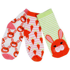 Set de 3 paires de chaussettes anti-dérapantes lapin (0-24 mois) 
