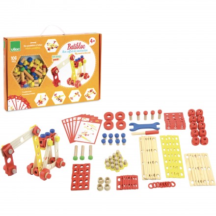 Batibloc - mon coffret de construction en bois (106 pièces)