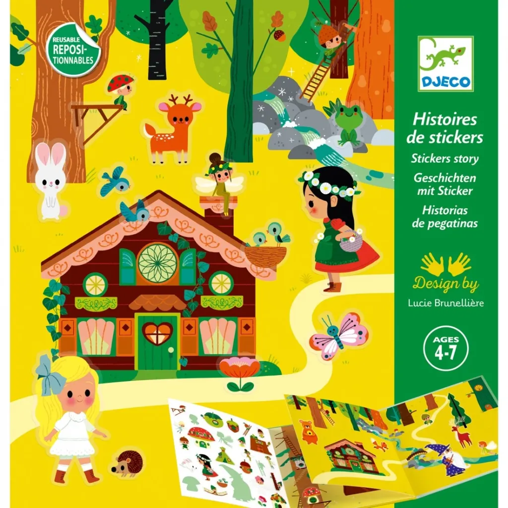 [DJ08956] Histoires de stickers repositionnables "la forêt magique"
