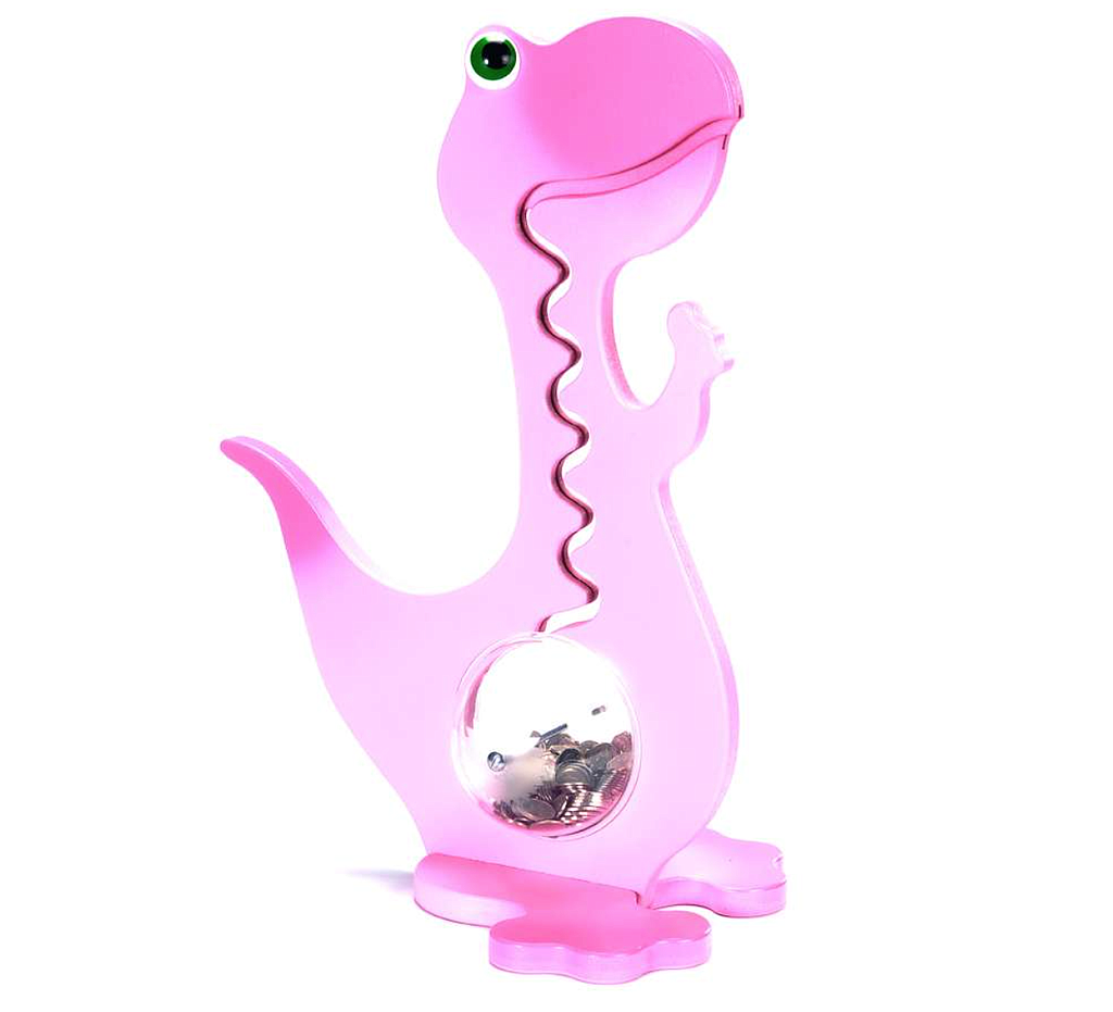 Tirelire dino rose