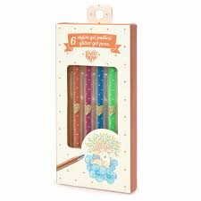 6 stylos gel paillettés