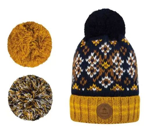 Bonnet avec 3 pompons interchangeable Adulte " Perozoute"