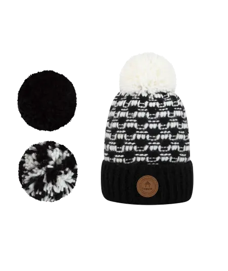 Bonnet avec 3 pompons interchangeables "Rourou"