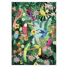 Poster "Rain forest birds" 50x70cm