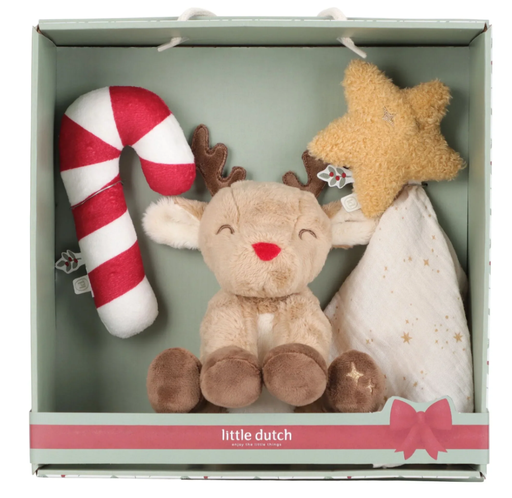 [LD4878] Coffret Noël avec hochet, peluche et doudou