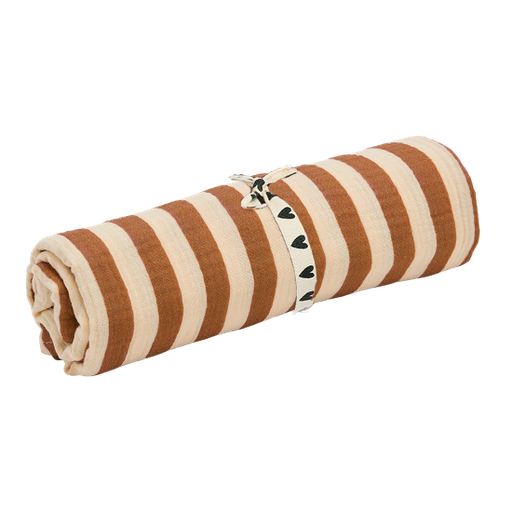 [WAGSKU040_019] Lange 105x105 en gaze de coton "rayures larges"