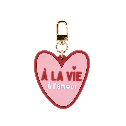 [WAGSKU050_028] Porte-clés coeur "À la vie à l'amour"