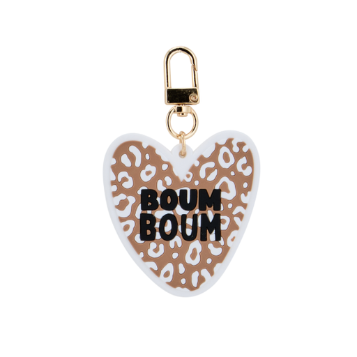 [WAGSKU050_034] Porte-clés coeur en PVC "Boum boum"