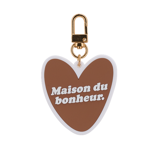 [WAGSKU050_021] Porte-clés coeur en PVC "Maison du bonheur"