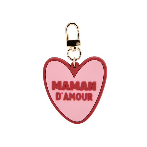 [WAGSKU050_031] Porte-clés coeur en PVC "Maman d'amour"