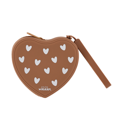 [WAGSKU101_003] Pochette coeur en silicone "caramel"