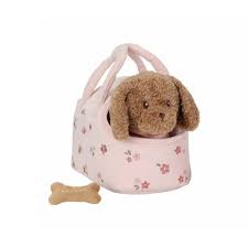 [LITLD4518] Chien en peluche "Jackie" dans son sac 