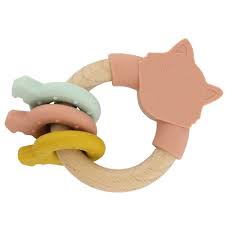 [TRI36347] Anneau d'activités en silicone et bois chat