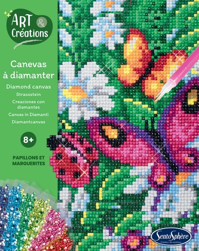 [SEN20260] Canevas à diamanter "Papillons et Marguerites"