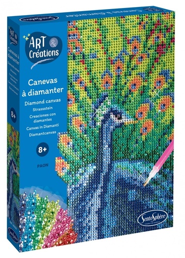 [SEN20250] Canevas à diamanter "Paon"