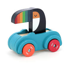 [VIL7426K] Voiture pouêt en bois - Toucan