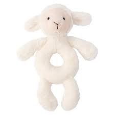 [JELBRR4LAM] Hochet agneau en peluche "Bashful Lamb Ring Rattle"