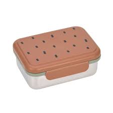 [LAS1210029354] Boîte à goûter inox "Happy print caramel"