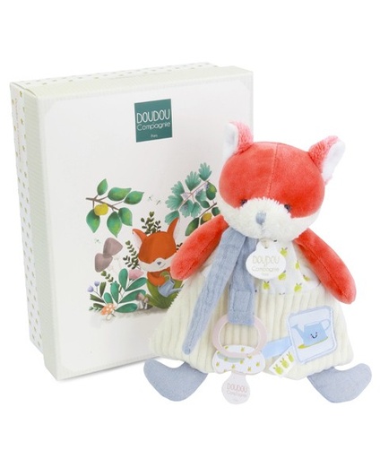 [DOUDC4325] Doudou renard attache-lolette "Dans mon jardin"