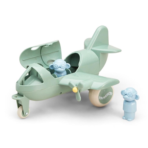 [VIK6002183] Avion en plastique recyclé avec deux figurines