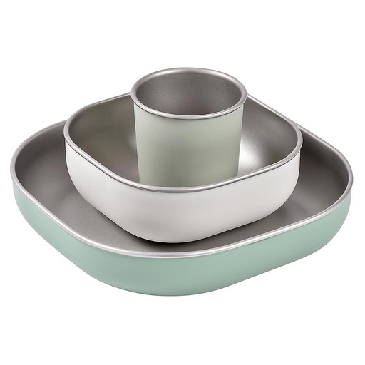 [BEA913583] Coffret repas en Inox "Vert sauge"