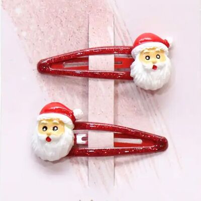 [YUKYB-500-214] Barrettes à cheveux de Noël 2 pièces "Santa Claus"