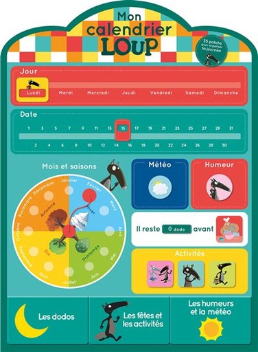 [AUZLI230037-1] Mon calendrier en tissu "Loup"