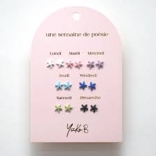 [YUKYB500-231] Boucles d'oreilles "Une semaine de poésie" - Etoiles