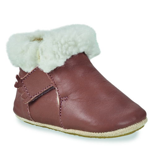 [EASAKZ82L-27MYFOUBLU] Chaussons fourrés en cuir tanné végétal