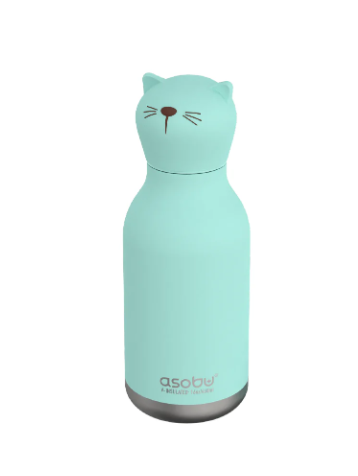 [ASOSBV44TEALCAT] Gourde isotherme "chat" 460 ml