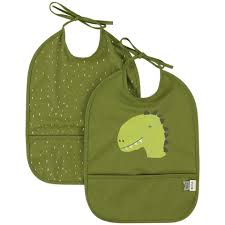 [TRI96-322] Bavoir imperméable (2 pces) - Dinosaure