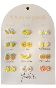 [YUKYB500-224] Boucles d'oreilles "Un an de poésie" - Vive