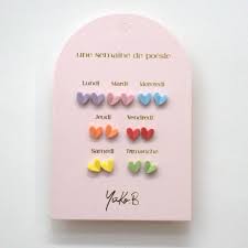 [YUKYB500-230] Boucles d'oreilles "Une semaine de poésie" - Coeurs