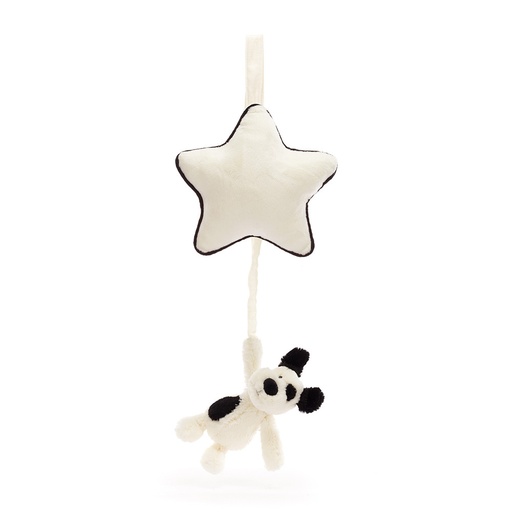 [JELMP4BCP] Peluche chien boîte à musique "Bashful Black & Cream Puppy Musical Pull"