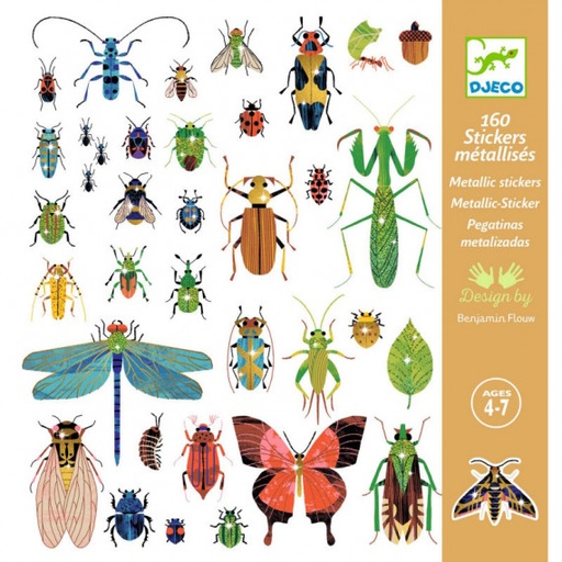 [DJ09282] Stickers métallisés "insectes"