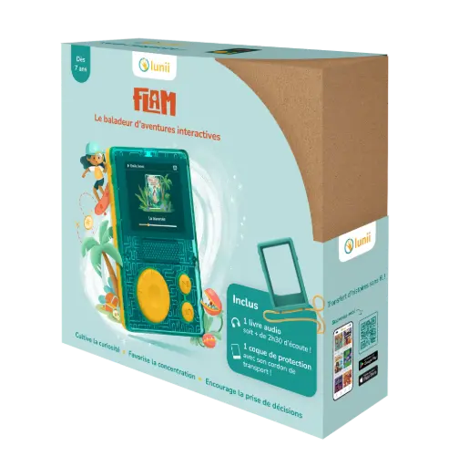 [LUN7P_01_FR_DR1] Baladeur audio FLAM dès 7 ans & sa coque de protection - Lunii