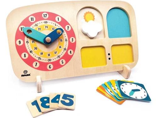 [SVO03041] Horloge en bois éducative