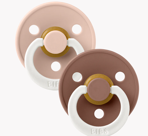 [BIB120454] BIBS pack de deux lolettes qui brillent dans le noir "Colour pacifier" tétine ronde taille 2