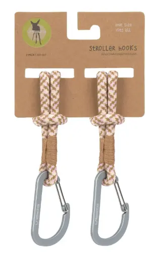 [lLAS1107009194] Attaches pour poussettes avec mousqueton "Camel-vanilla-lavender"